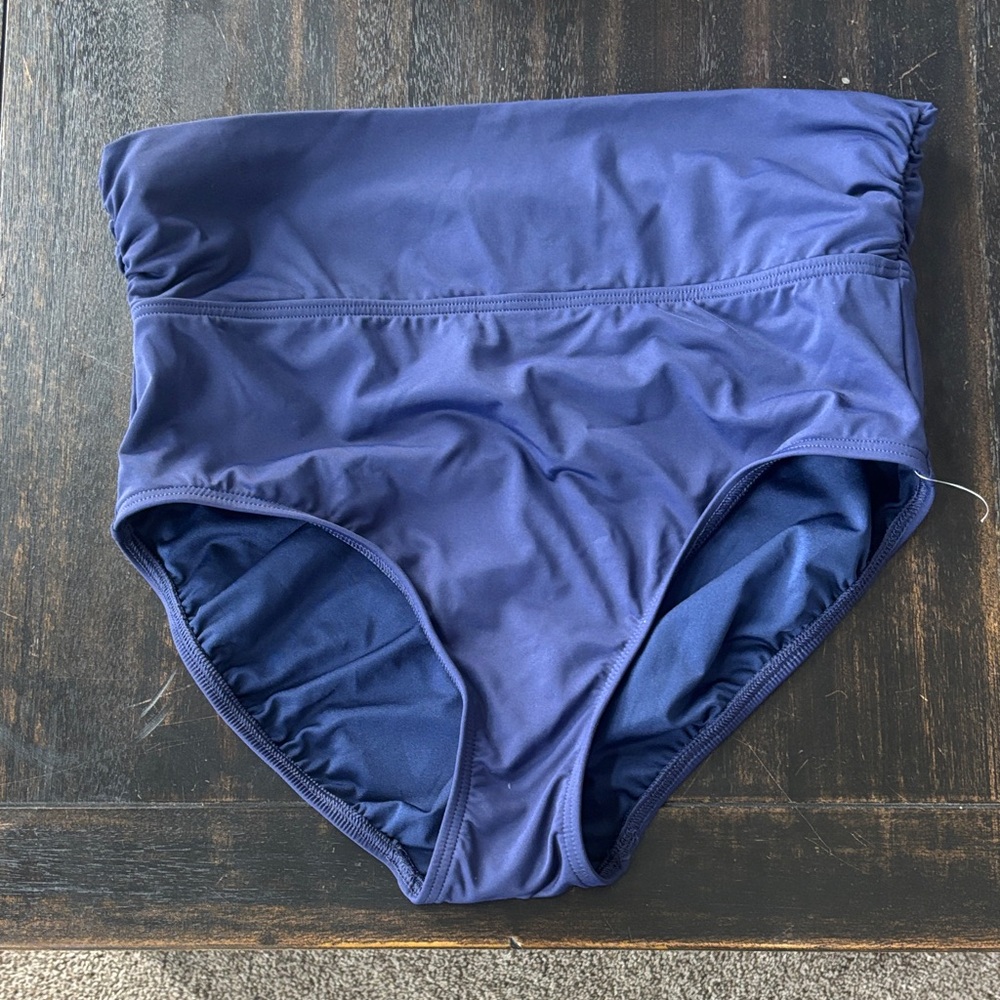 Lands' End Women's High-Waist Bikini Bottoms in Navy